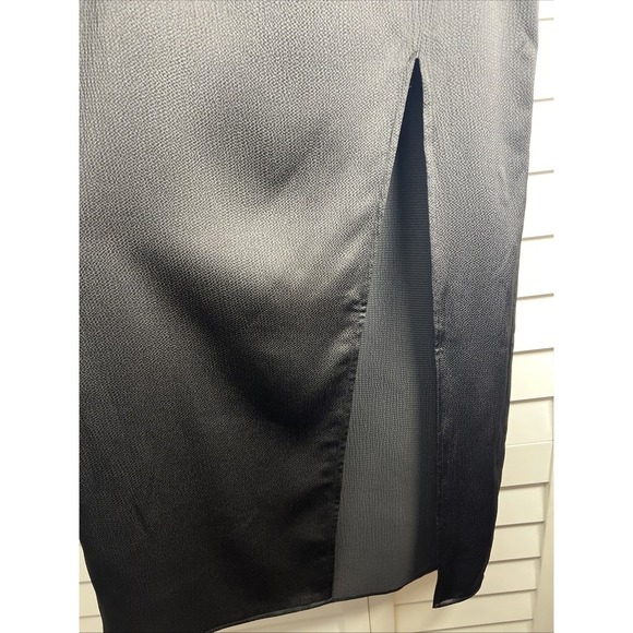 Nasty Gal Textured Satin Split Maxi Skirt Women's Size 4 Black - Picture 5 of 8